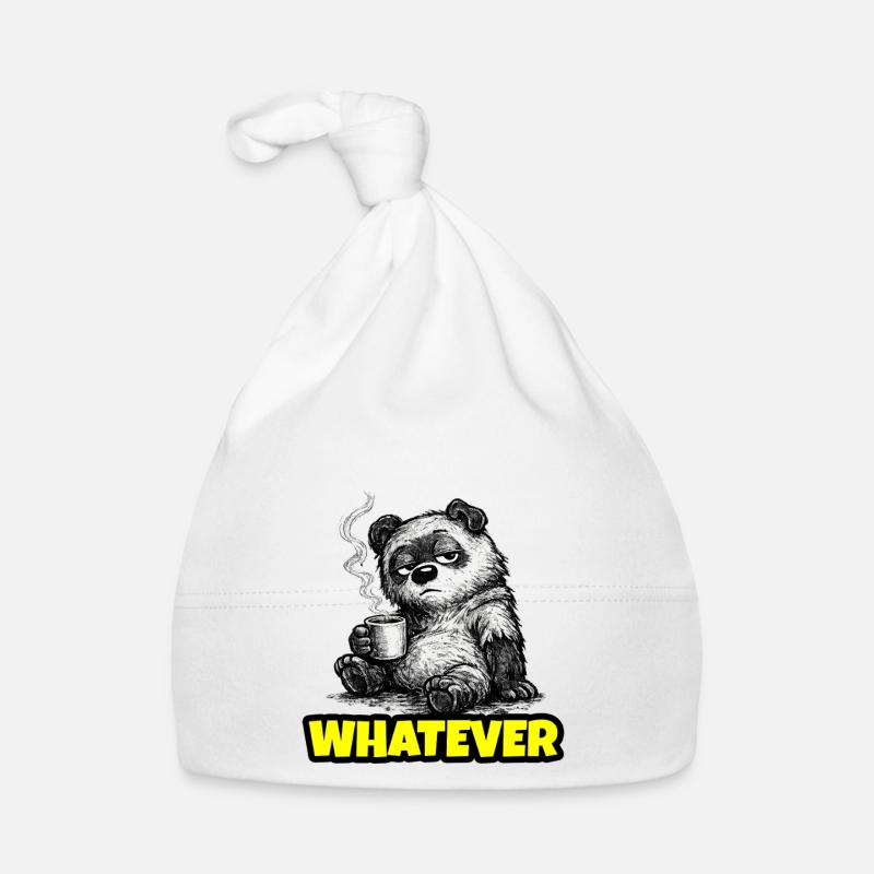 Whatever – Grumpy Bear Coffee (Sketch) Organic Baby Cap
