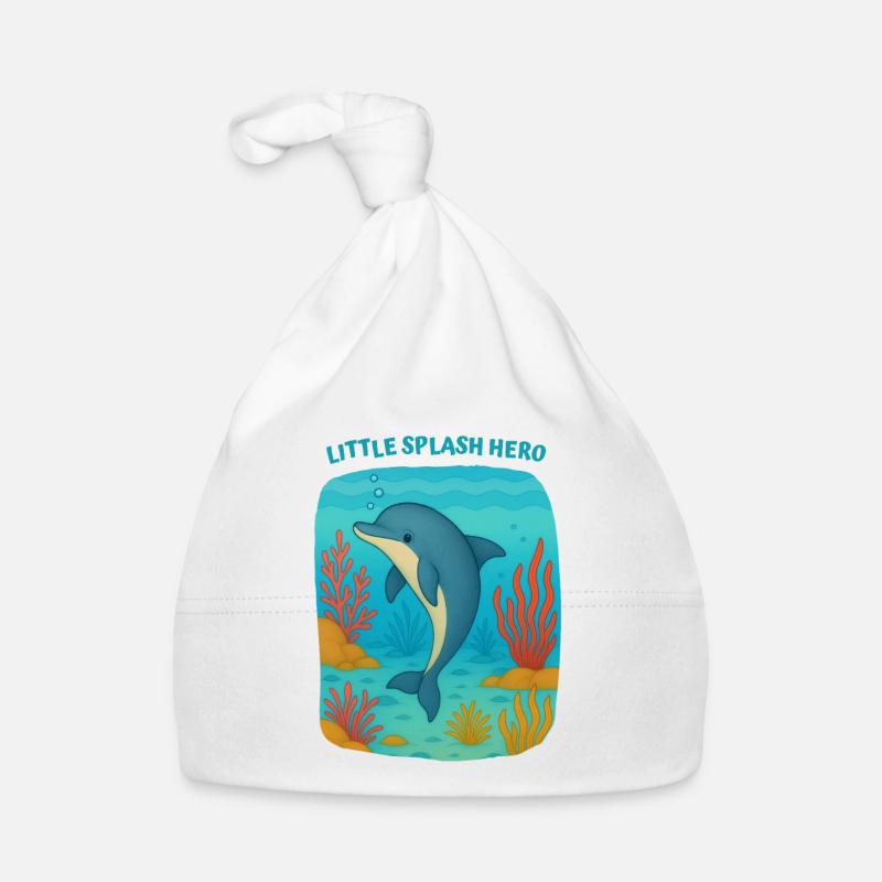 Splashing Dolphin Hero Organic Baby Cap