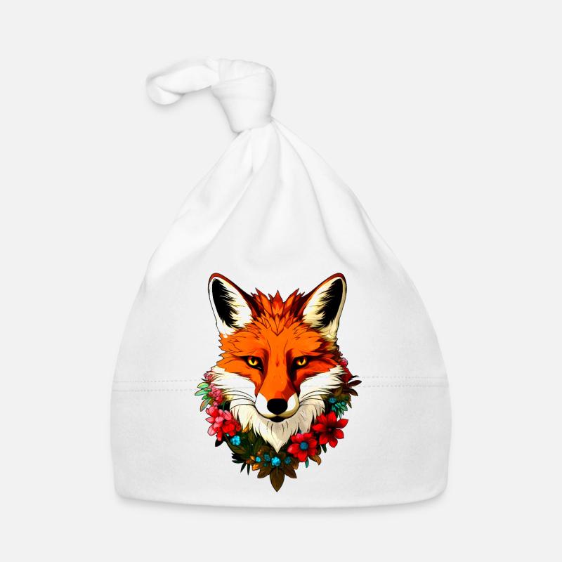 Foxes Style Flowers Organic Baby Cap