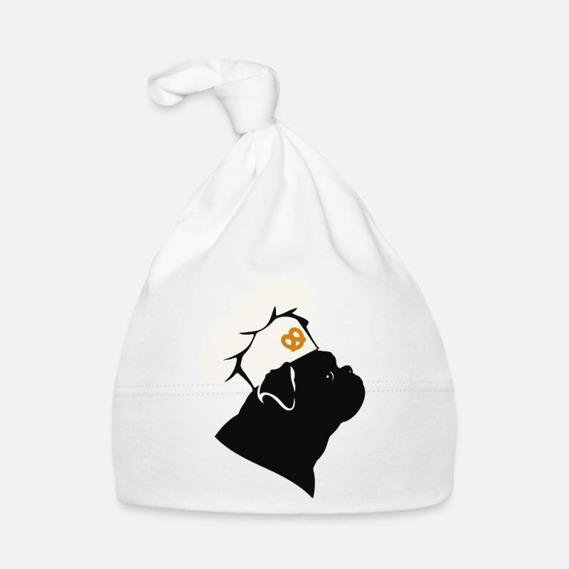 Minimalistischer Bäcker Hund mit Mütze Baby Bio-Mütze