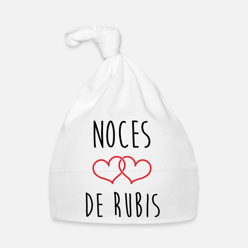 Noce de Rubis 35 ans de mariage Bonnet bio Bébé