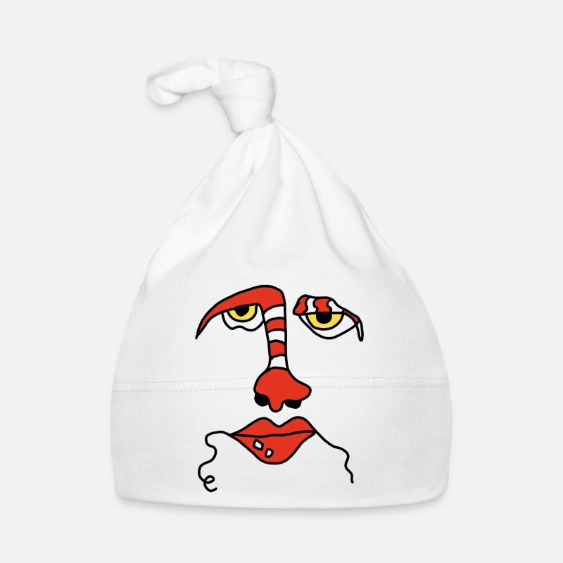 Abstract face with stripes Organic Baby Cap