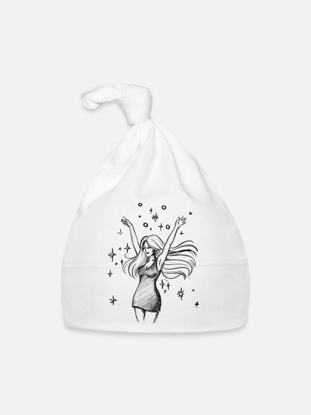 Dancing Woman Empowerment - Illustration - Organic Baby Cap - white - Front