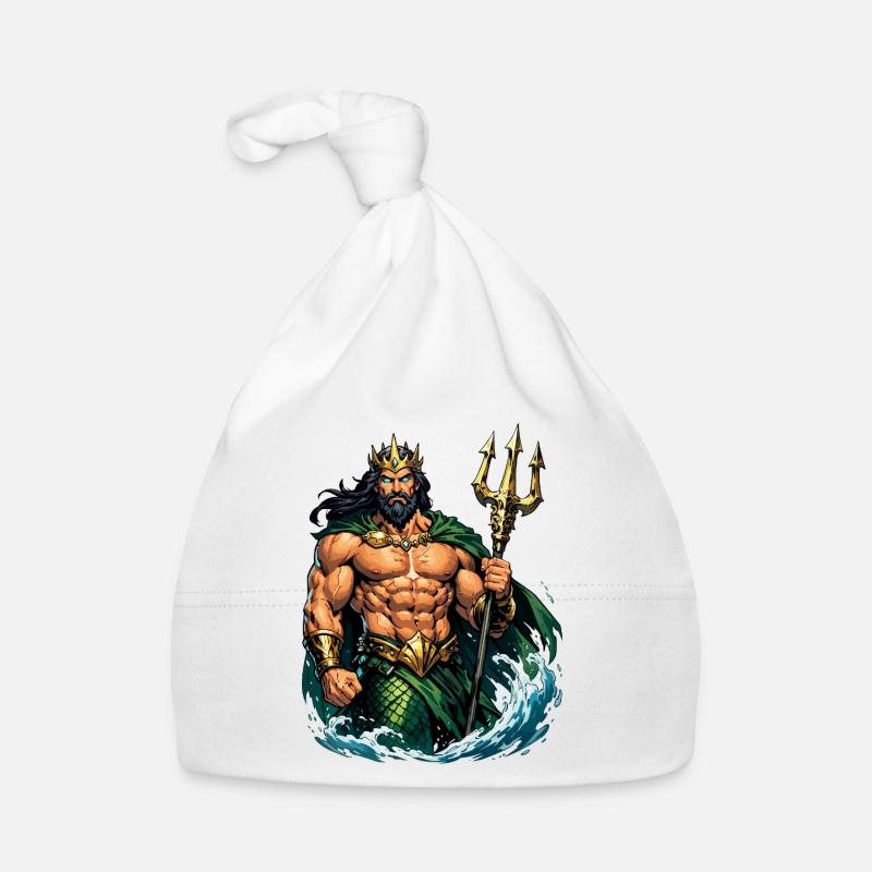 Poseidon King with Trident Organic Baby Cap