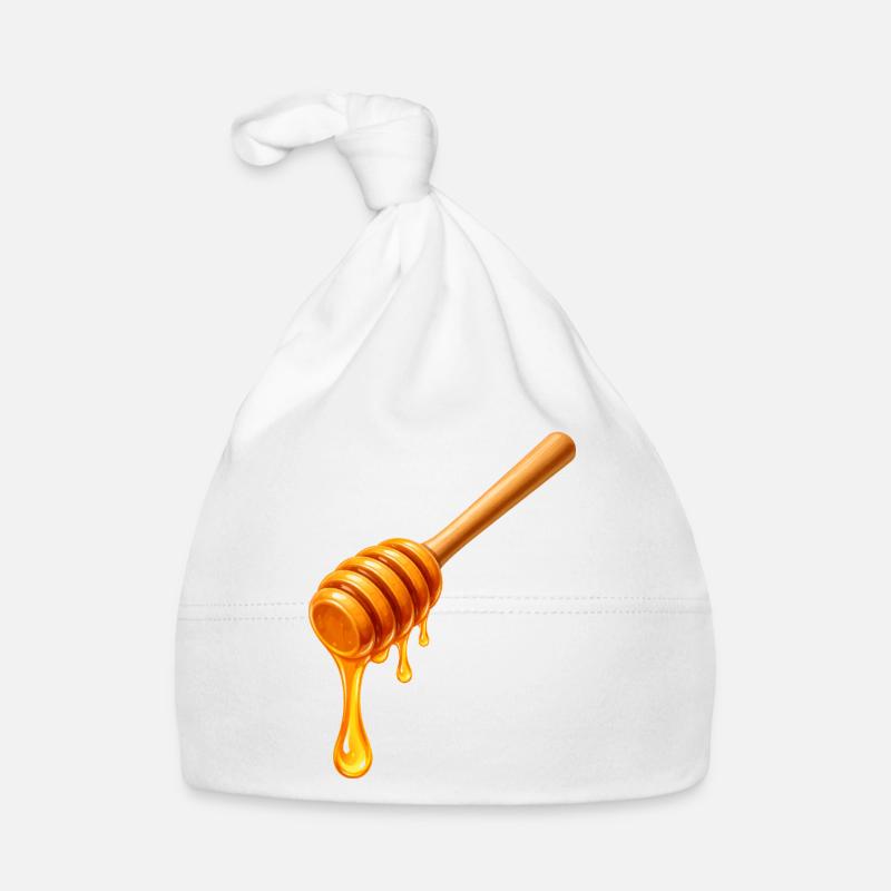 Honiglöffel mit tropfendem Honig Illustration  Baby Bio-Mütze