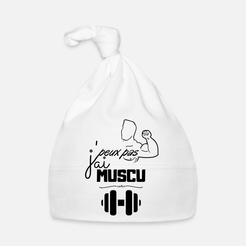 Musculation Vintage Minimal - Bonnet bio Bébé - blanc