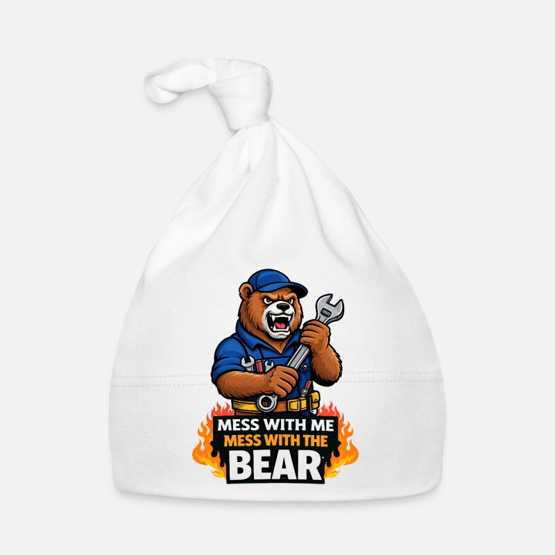 Bear Mechanic: Mess With Me Bear Organic Baby Cap