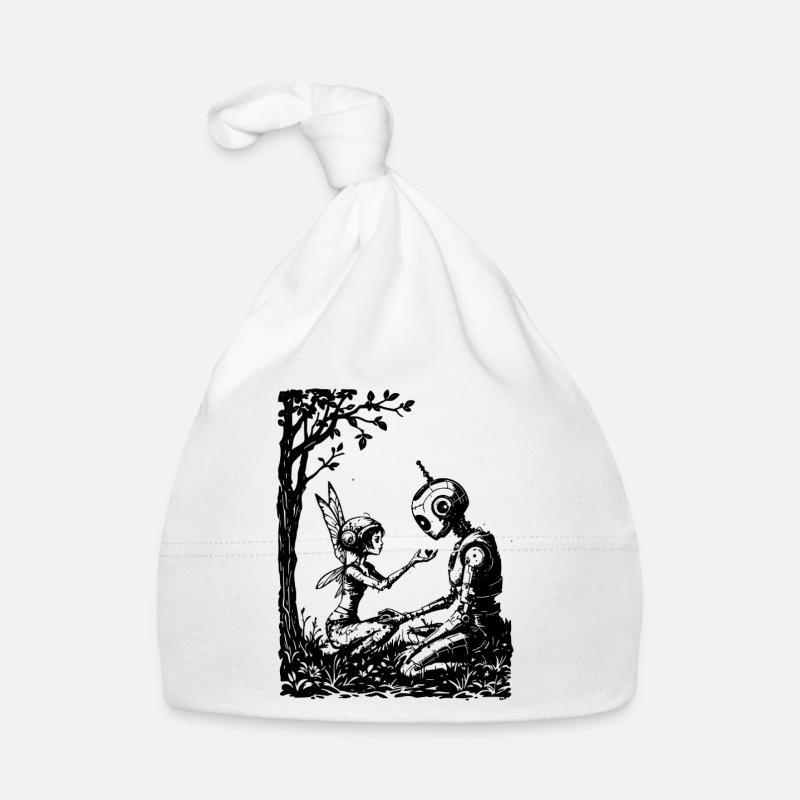 Fairy Fixing a Robot Organic Baby Cap