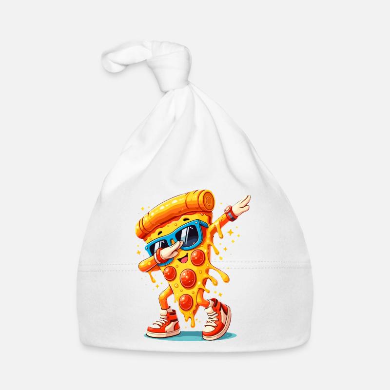Dabbing Pizza mit Sonnenbrille Dab Dance Käsepizza Baby Bio-Mütze