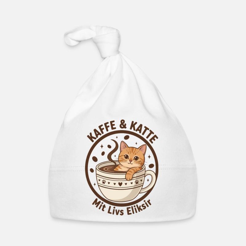Chat au café en tasse : Élixir Ronron Bonnet bio Bébé