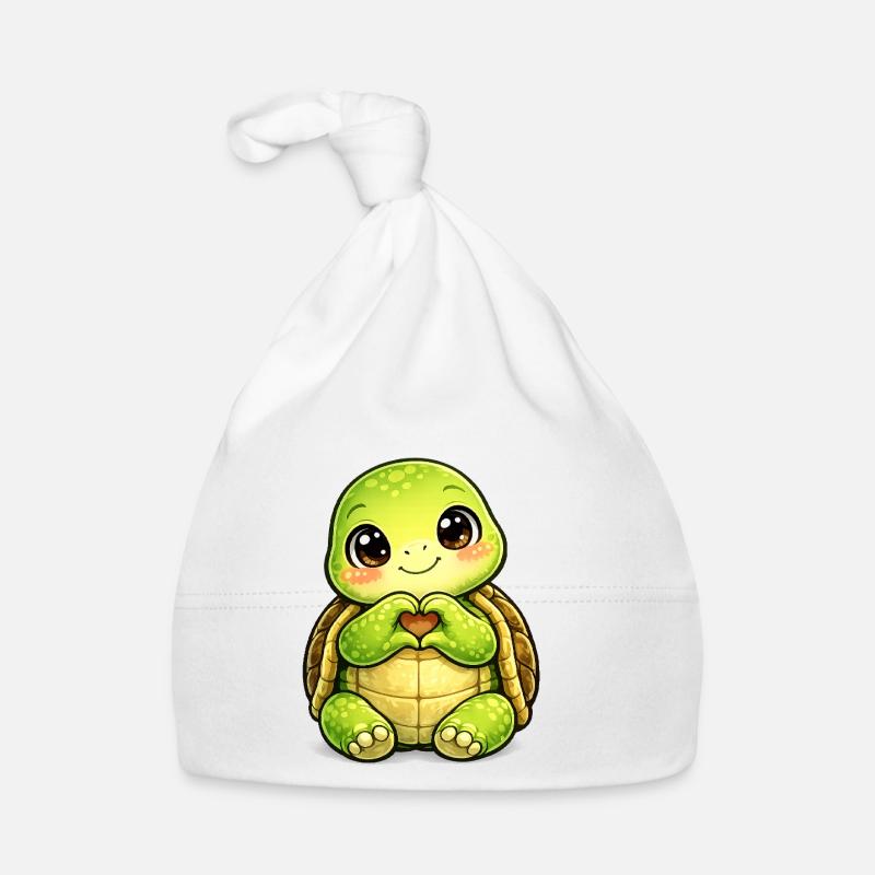 Tortue robuste avec baiser de patte Bonnet bio Bébé