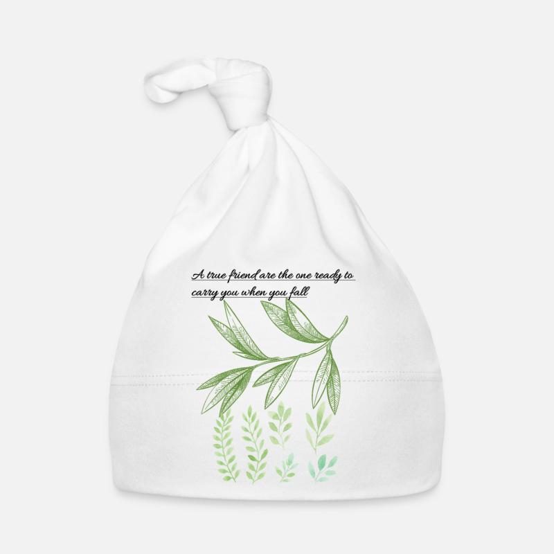 Leaf Embrace: Ehrliche Freundschaftszitat Baby Bio-Mütze