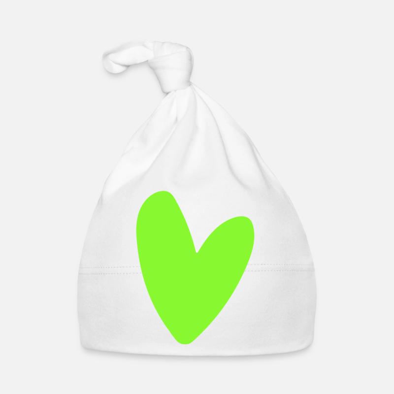 Neon-Grünes Herz-Icon Minimal retro style Baby Bio-Mütze