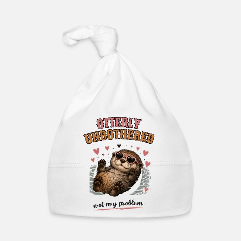 Otterly Unbothered Not My Problem - Organic Baby Cap - white