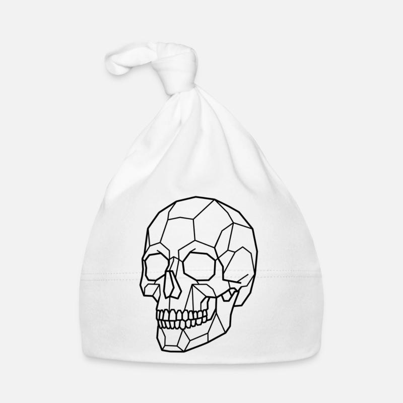 Geometric Skull - Baby Bio-Mütze - Weiß