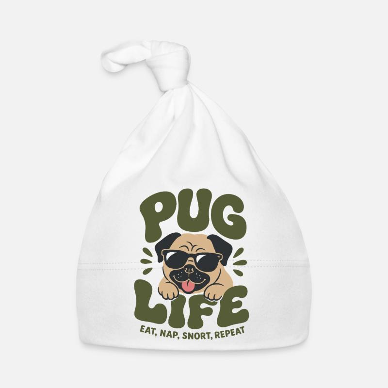 Pug Life Eat Nap Repeat Baby Bio-Mütze