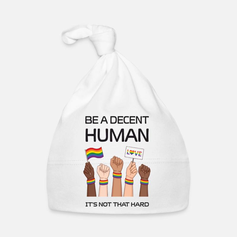 1085Pride Month LGBTQ - Be a Decent Human Organic Baby Cap
