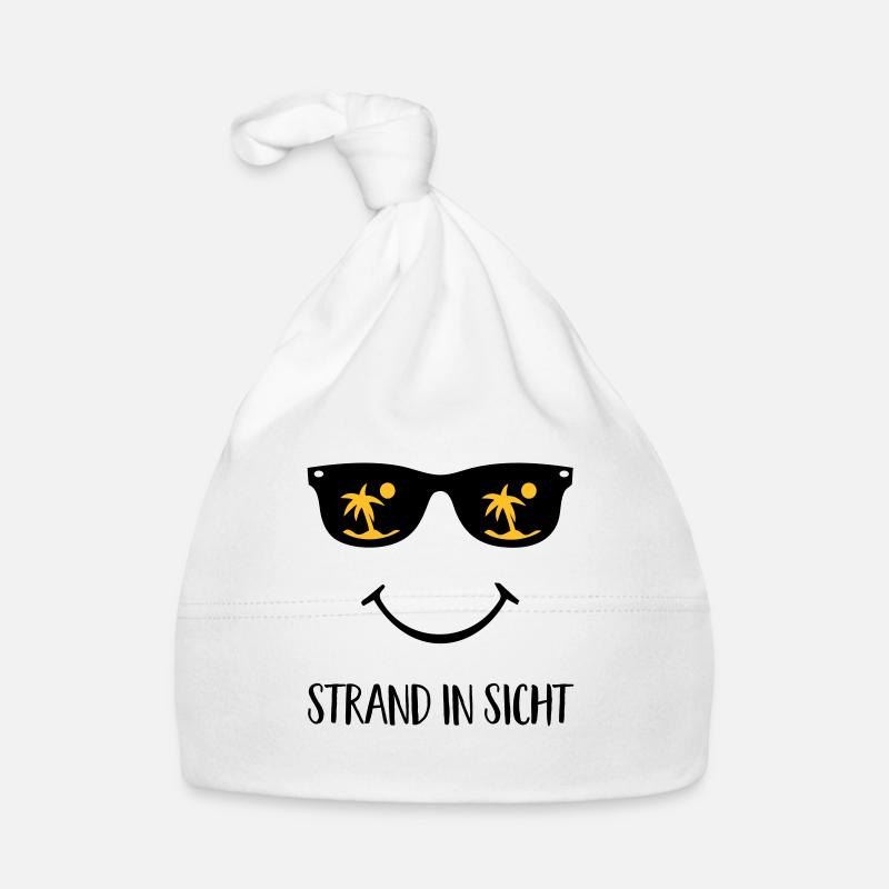 Strand in Sicht - Baby Bio-Mütze - Weiß