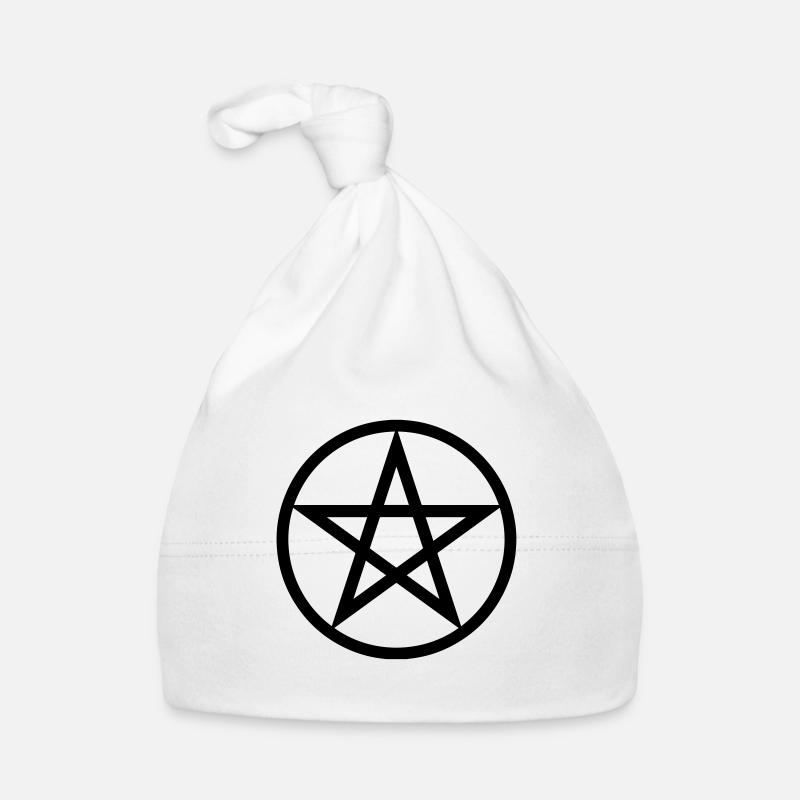 Schwarzes Pentagramm Wicca Baby Bio-Mütze