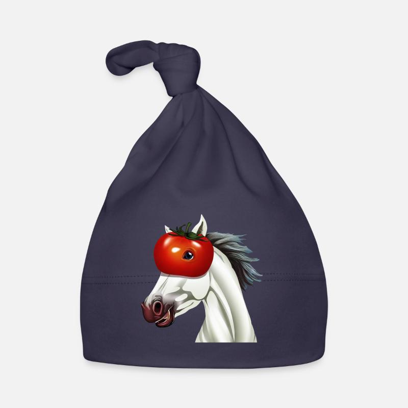 Pferd mit Tomatenkopf - Einzigartiges Kunstwerk Baby Bio-Mütze