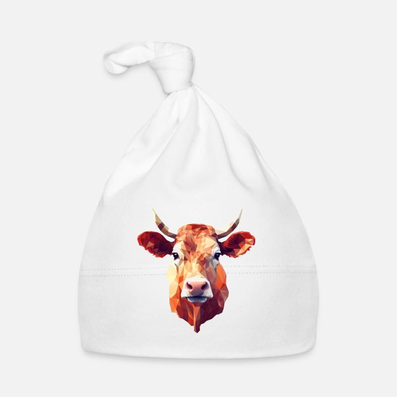 Polygon Style Vache / Taureau / Bœuf - Design créatif Bonnet bio Bébé