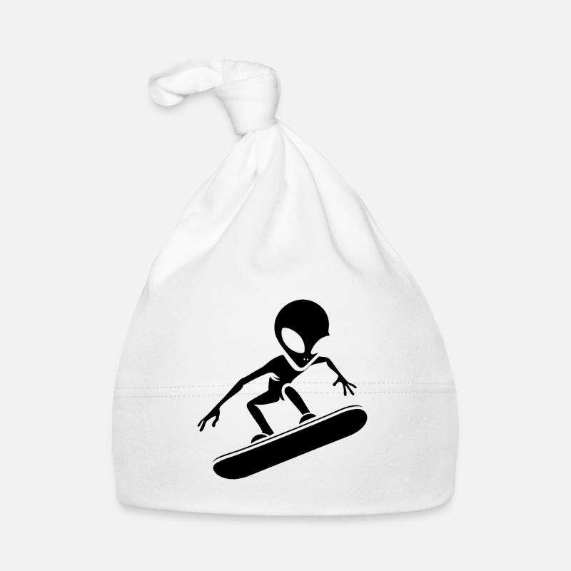 Design minimaliste : Alien Snowboarder Bonnet bio Bébé