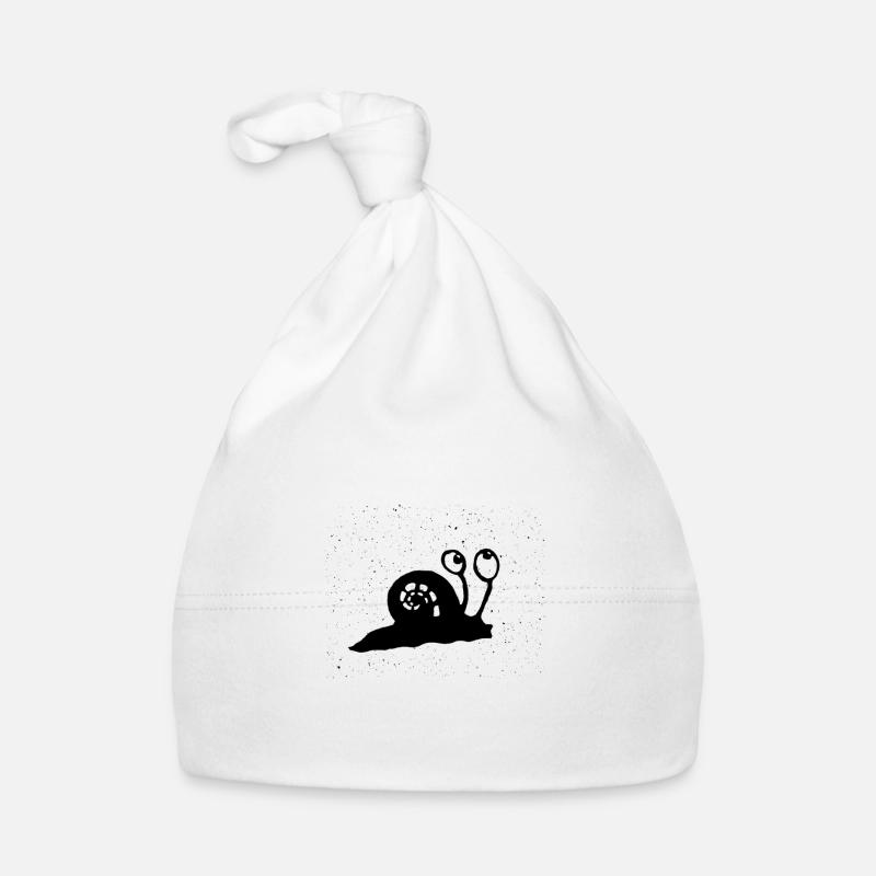 Escargot animaux drôles - Bonnet bio Bébé - blanc