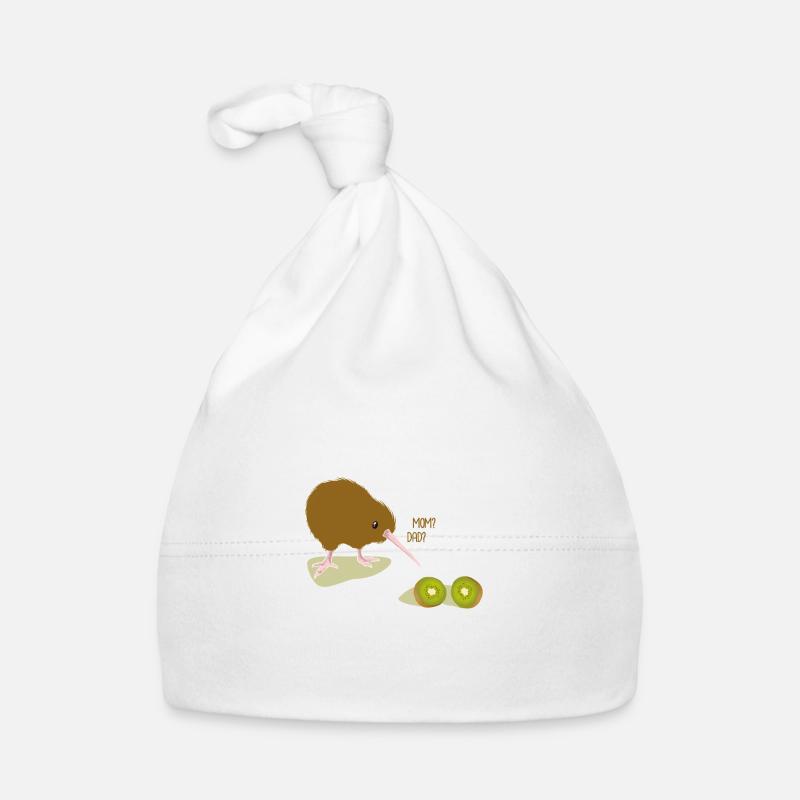 Kiwi oiseau kiwi mère de fruit? Père? Drôle - Bonnet bio Bébé - blanc