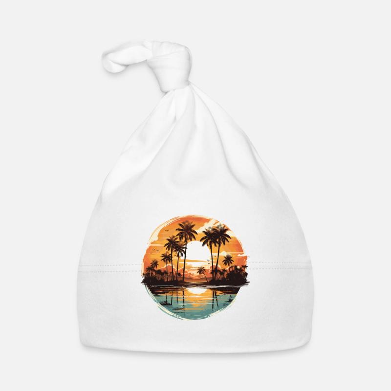 Beach Scene 2 Organic Baby Cap