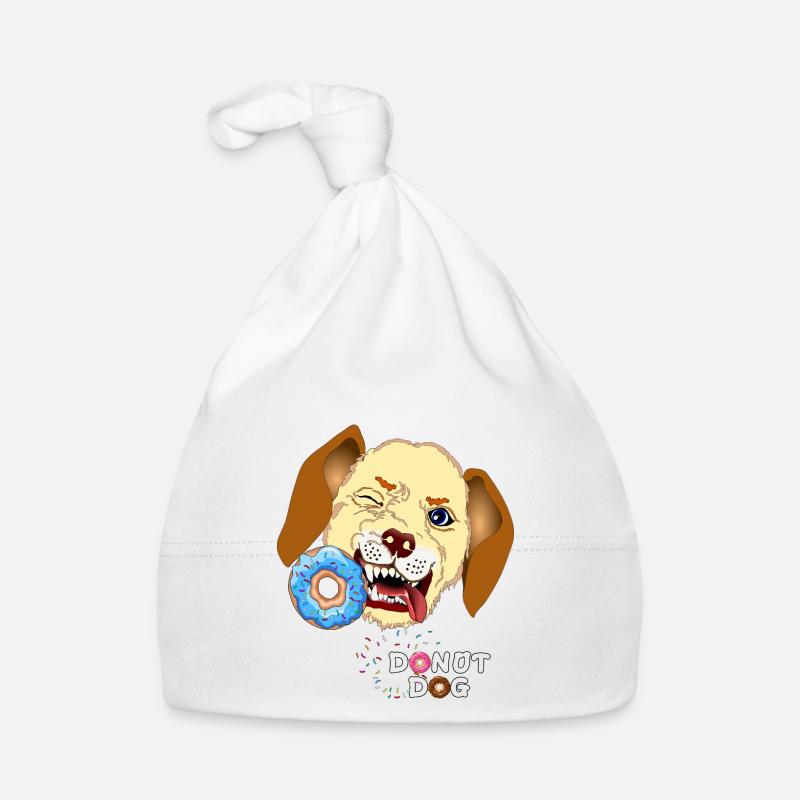 Hund beißt Donut Baby Bio-Mütze