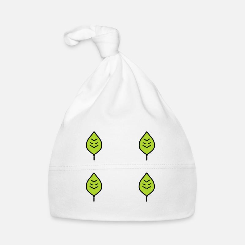 four leaves leaf green nature pattern Organic Baby Cap
