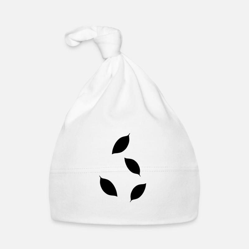 Four Leaves Leaf Icon Pattern Organic Baby Cap