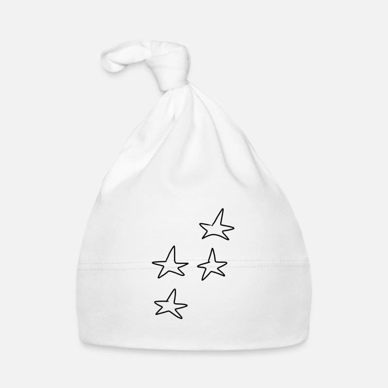 Four Star Symbol Shape Pattern Organic Baby Cap