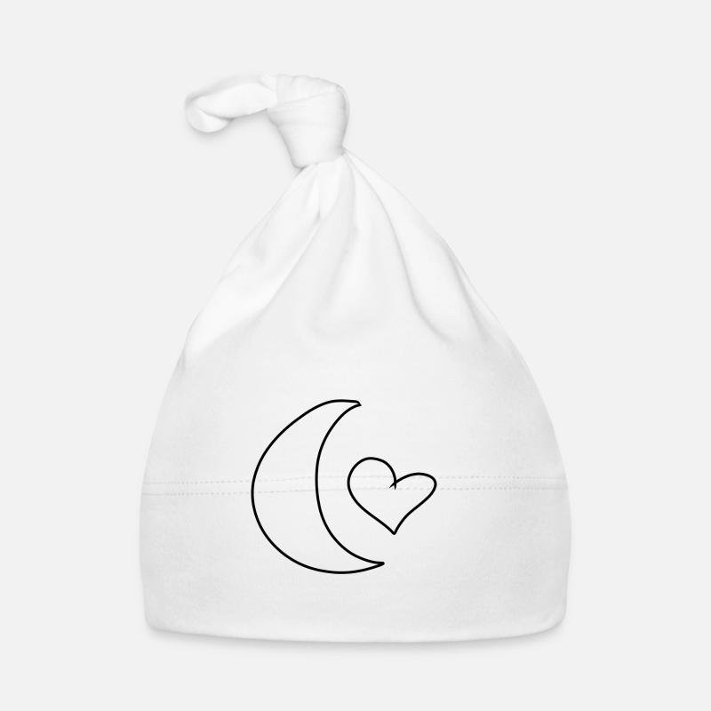 moon symbol shape heart Organic Baby Cap