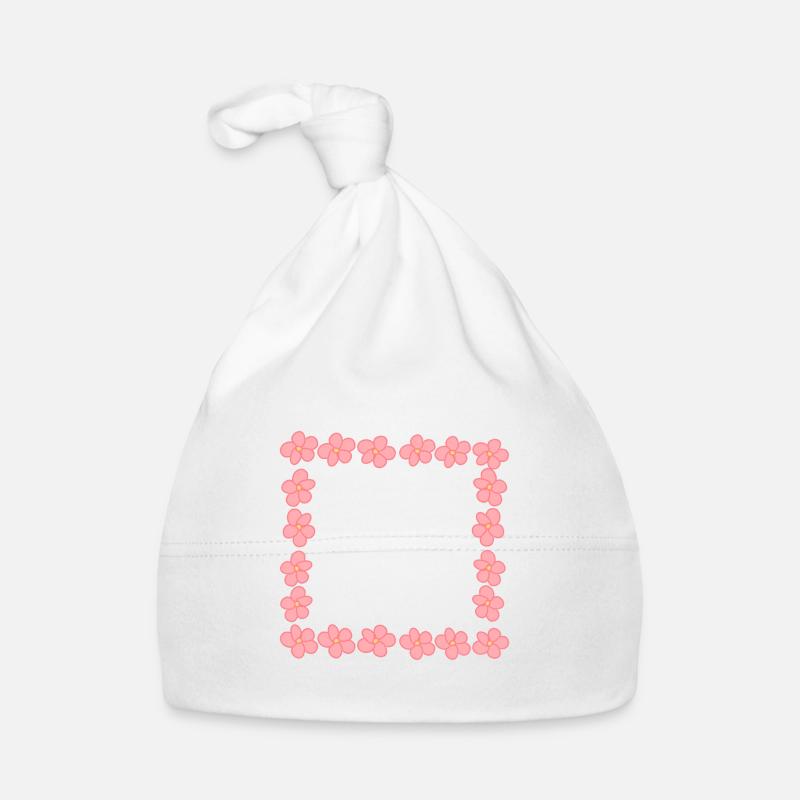 Flowers Blossom Plant Pink Frame Organic Baby Cap
