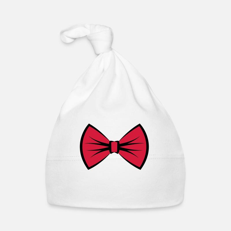 Attachez le ruban / arc / noeud papillon - Bonnet bio Bébé - blanc