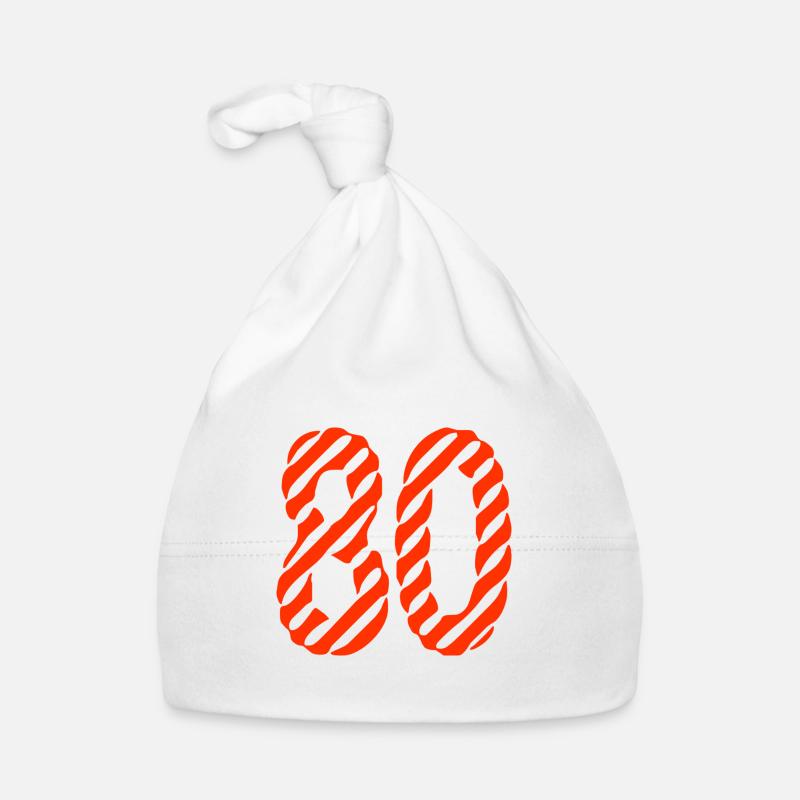 80. 80 JAHRE. 80-JÄHRIGES JUBILÄUM. 80. GEBURTSTAG. Baby Bio-Mütze