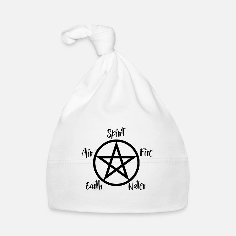 Black pentagram wicca with text Organic Baby Cap