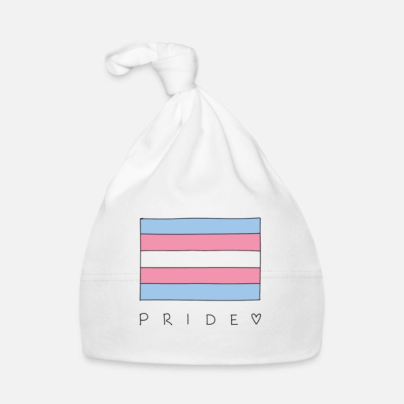 Fierté transgenre du drapeau trans - Bonnet bio Bébé - blanc