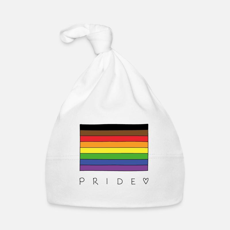 Drapeau LGBT alternatif Pride - Bonnet bio Bébé - blanc