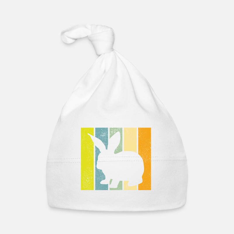 Lapin lapin rétro lapin de Pâques cadeau - Bonnet bio Bébé - blanc
