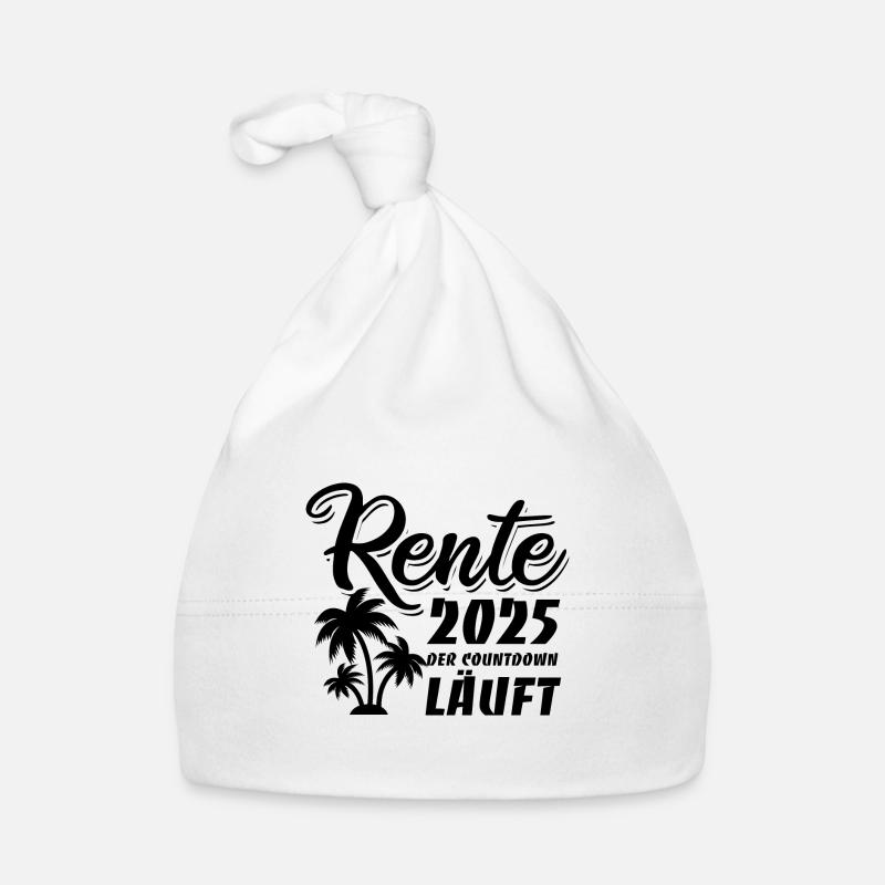 Rente 2025 der Countdown läuft Palmen Baby Bio-Mütze