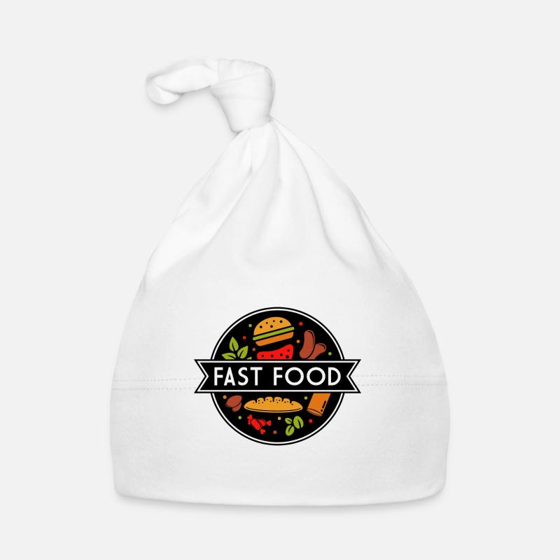 Fast food - Bonnet bio Bébé - blanc