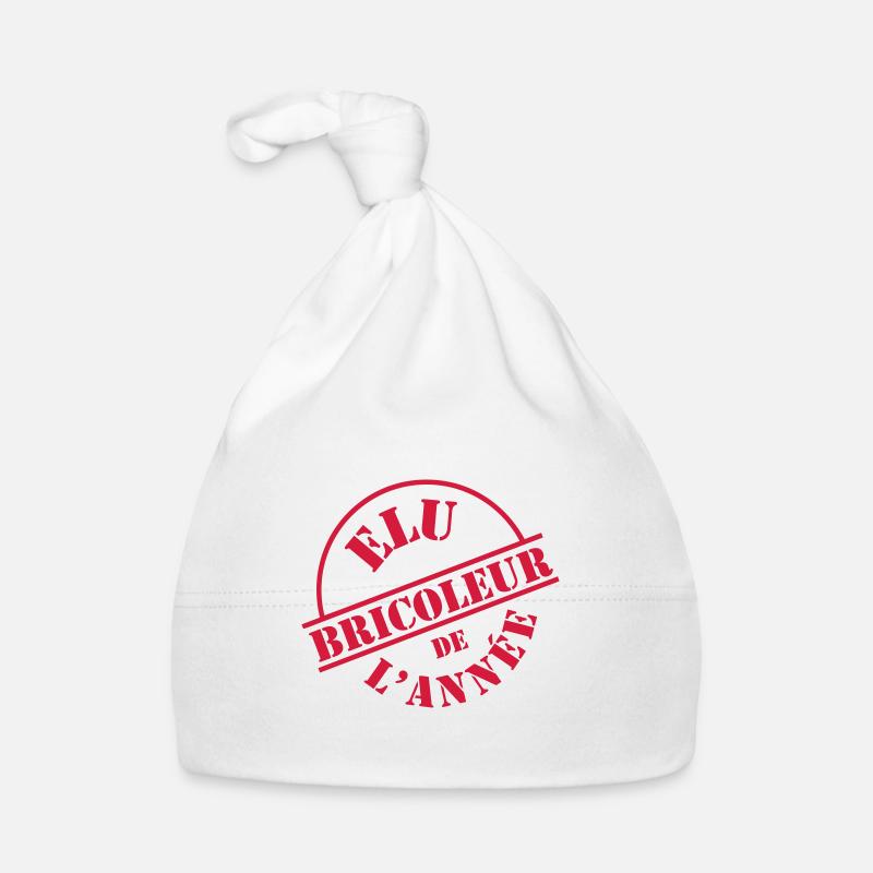 Elu Bricoleur de l'année - Bonnet bio Bébé - blanc