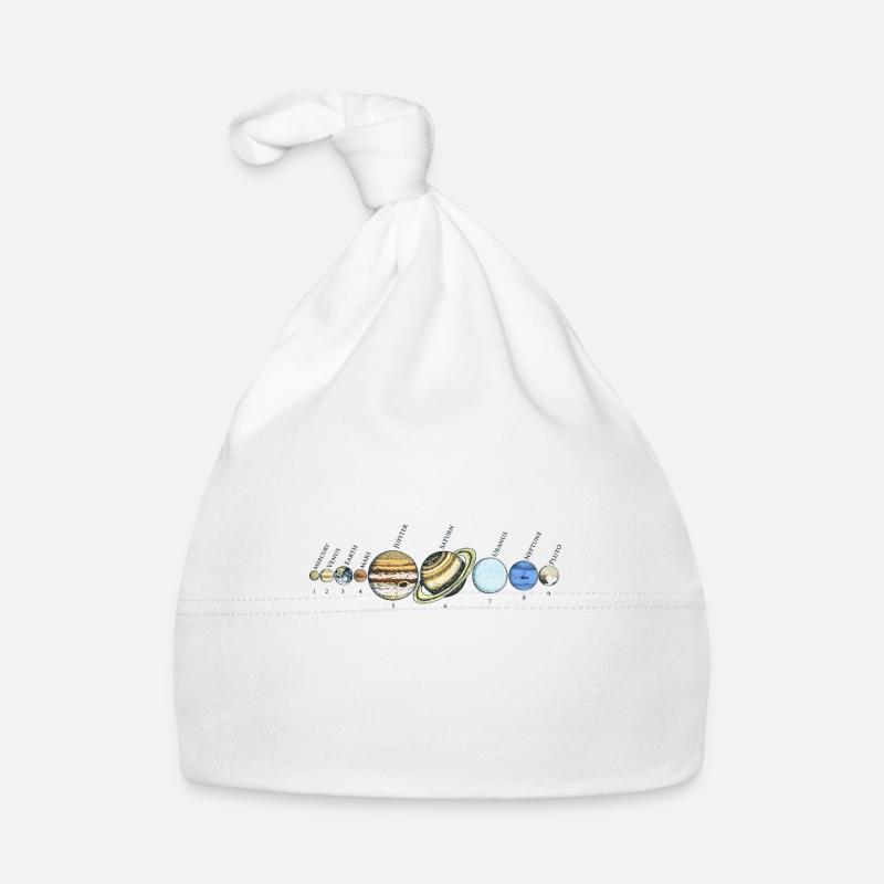 Système solaire Planètes astrophysiques, Système solaire - Bonnet bio Bébé - blanc