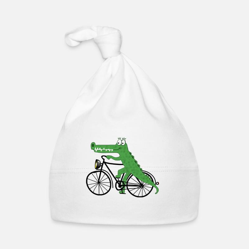 Crocodile avec un vélo Bonnet bio Bébé