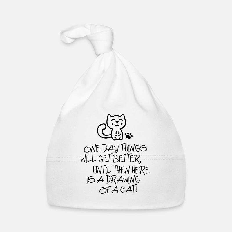 ONE DAY THINGS WILL GET BETTER... - Katze - Cat Bonnet bio Bébé