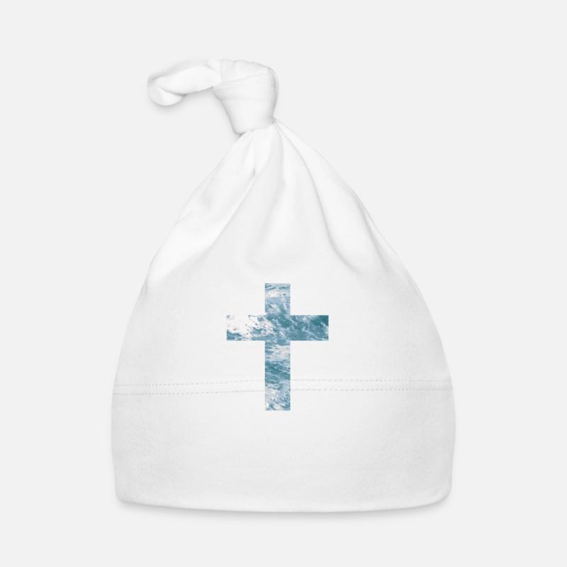Christian Cross With Sunset Organic Baby Cap