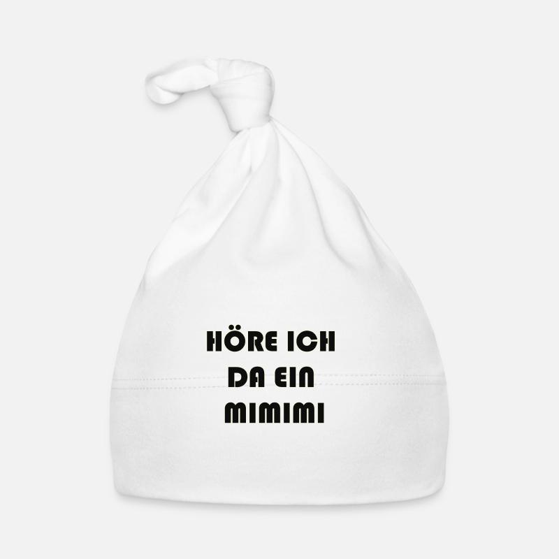 HÖRE ICH DA EIN MIMIMI - Baby Bio-Mütze - Weiß