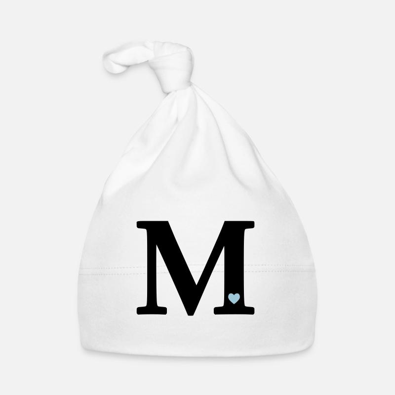 Letter M Initial Letter Organic Baby Cap